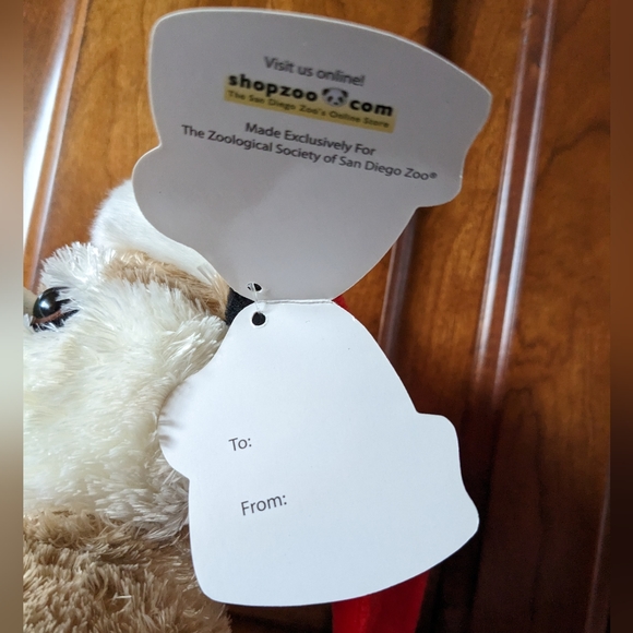 Christmas Meerkat plush San Diego Zoo Santa hat gift tag attached holiday - Picture 6 of 10